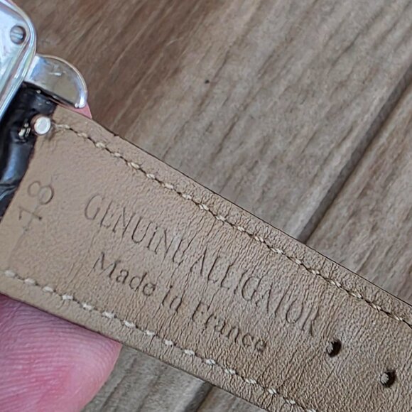 FREE@! Michele Chronograph  Diamond Women's  Alligator Leather Strap Watch - Picture 8 of 9